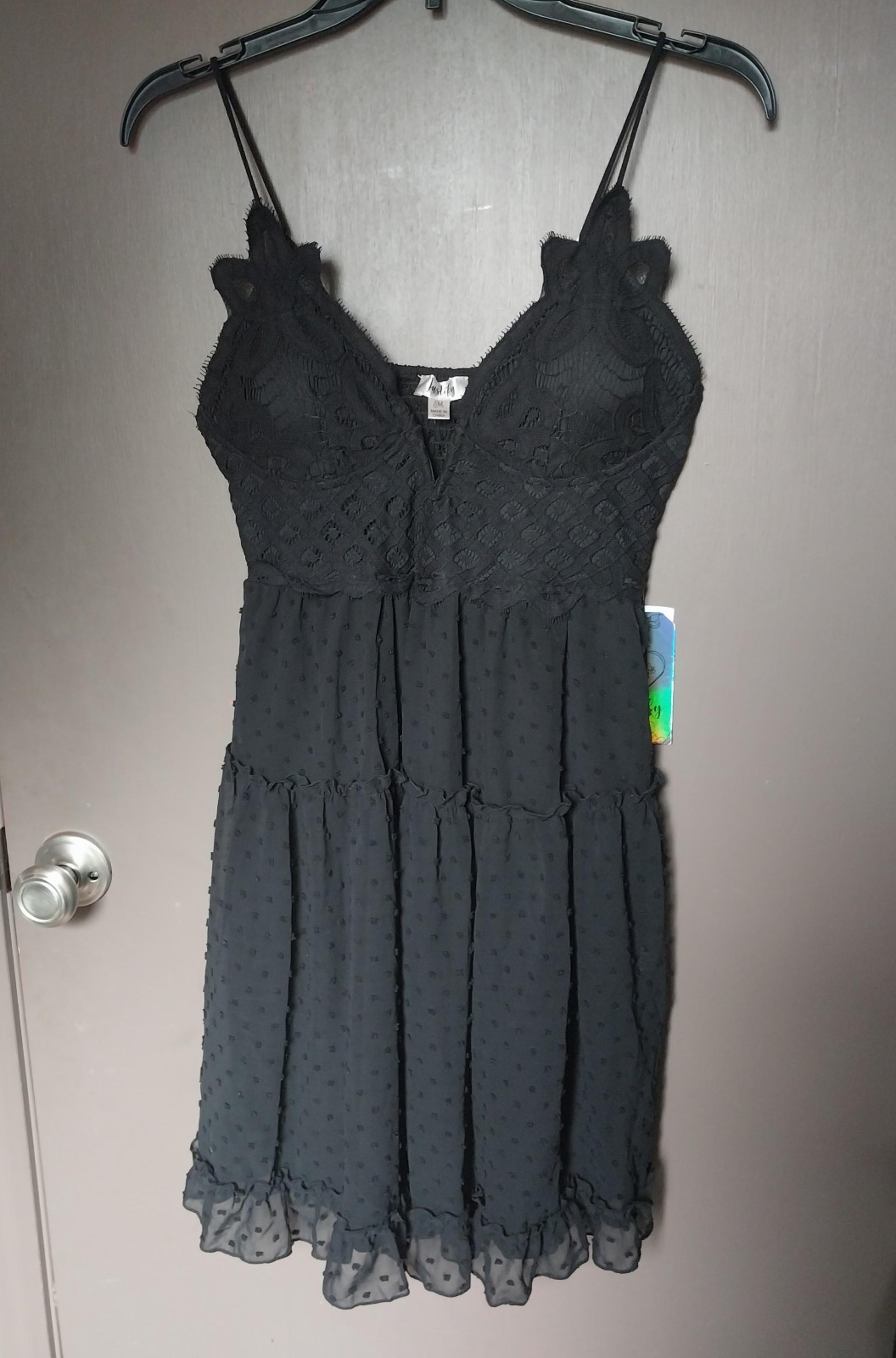 Black Lace V-Neck Dress