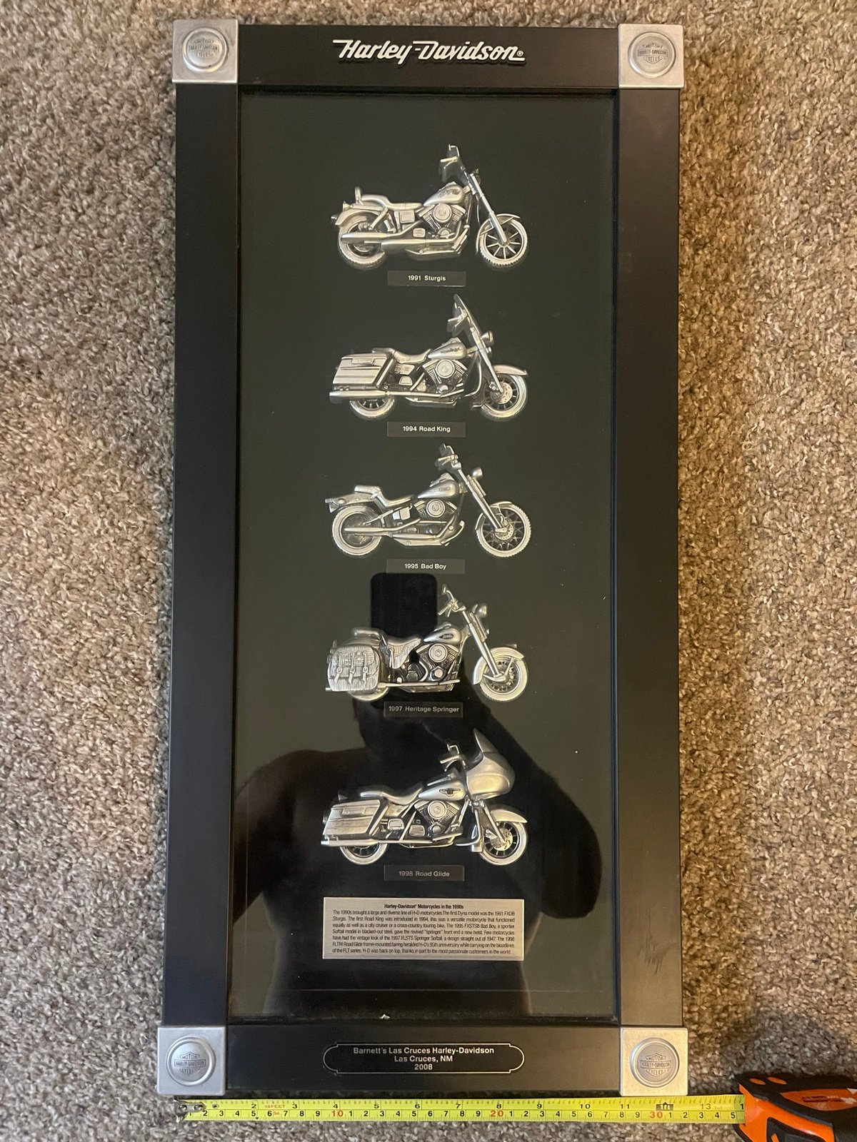 Harley Davidson Las Crcues, NM 2008 Motorcycles of the 1990’s Shadow Box Art