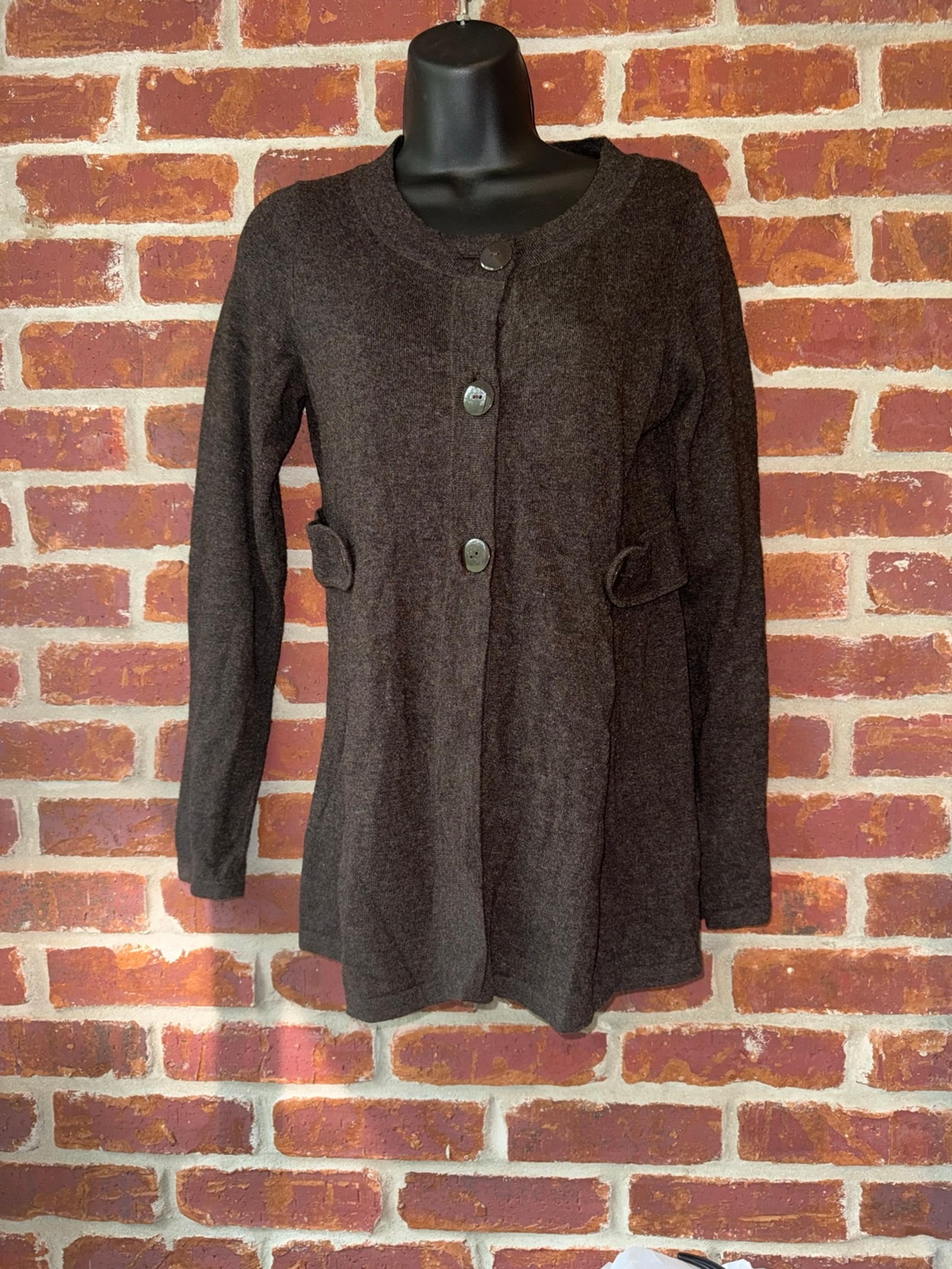 Banana Republic three button open bottom brown wool cashmere cardigan