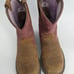 Ariat Fat baby heritage trio Pink and Brown Western Boots 6b
