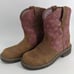 Ariat Fat baby heritage trio Pink and Brown Western Boots 6b