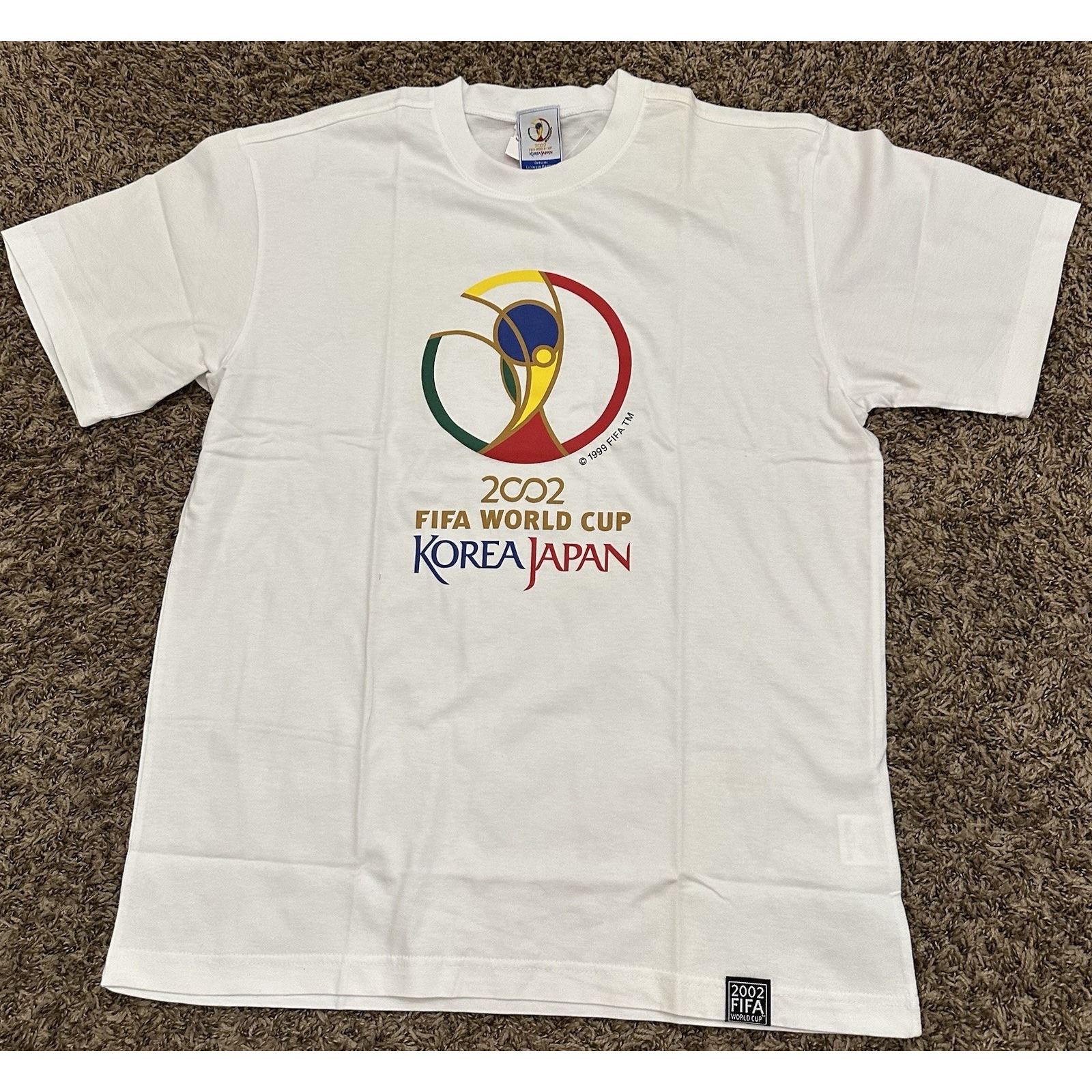 Vintage 1999 UEFA JAPAN KOREA 2002 World Cup T-Shirt Official Mens Size Medium