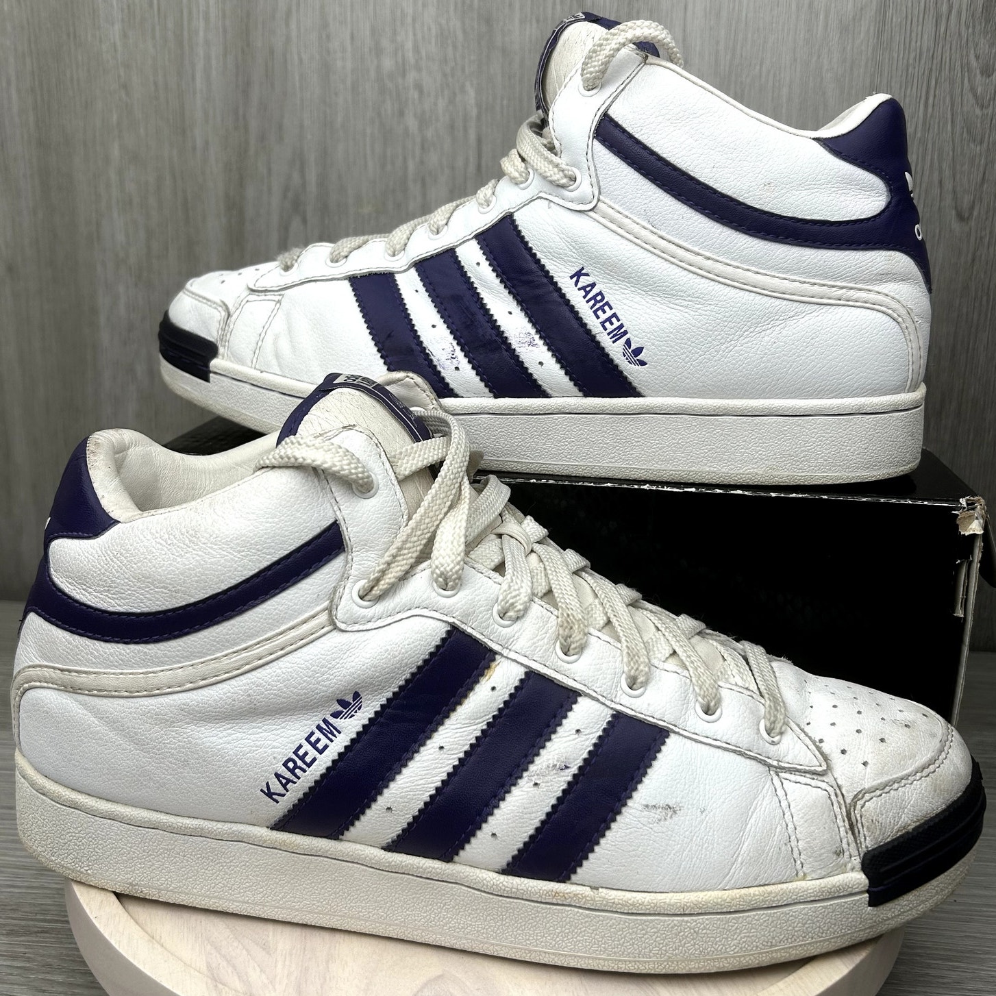 Adidas Originals Kareem Abdul Jabbar White Purple Mens 12 Vintage 2005 Sneakers