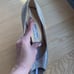 JIMMY CHOO Authentic Luna Champagne Silver Metallic Glitter Peep Toe Pump 36.5