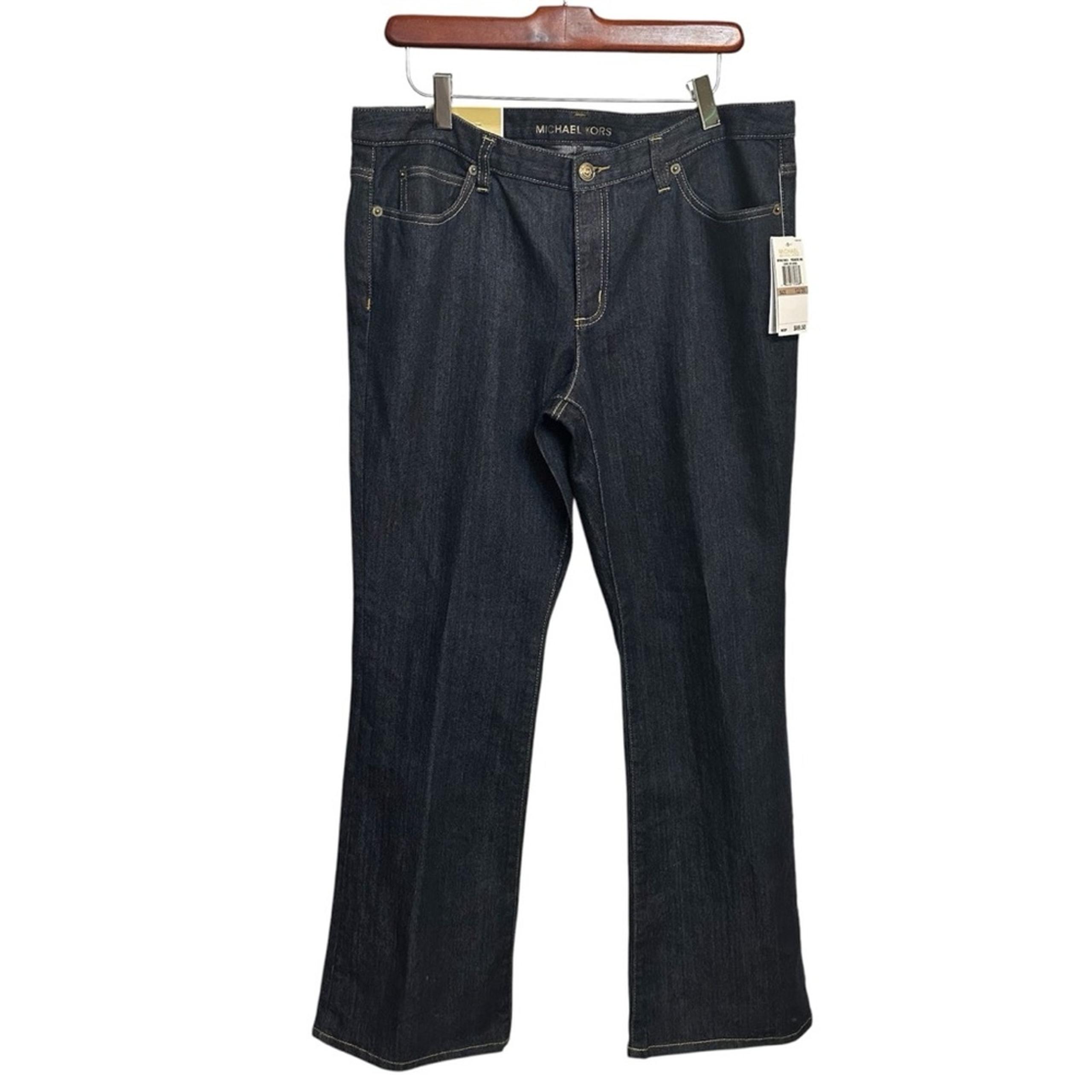 Michael Kors Women's Bootcut Jeans Size 12 Dark Blue Stretch Denim