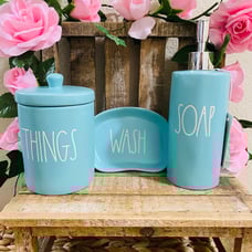 Rae Dunn BATHROOM TIFFANY BLUE BUNDLE