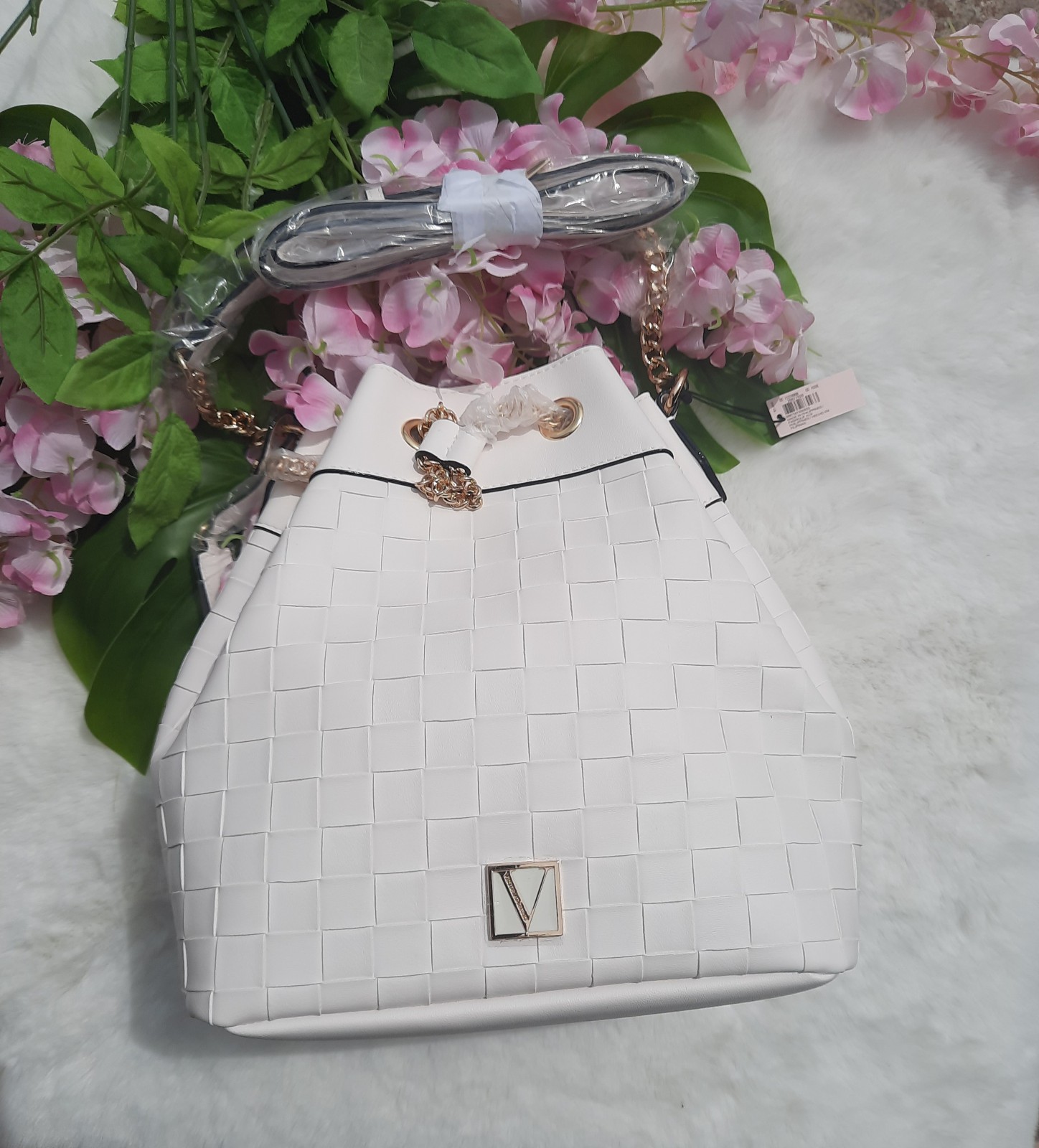 NEW Victoria's Secret Bucket Crossbody Bag in White