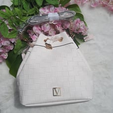 NEW Victoria's Secret Bucket Crossbody Bag in White