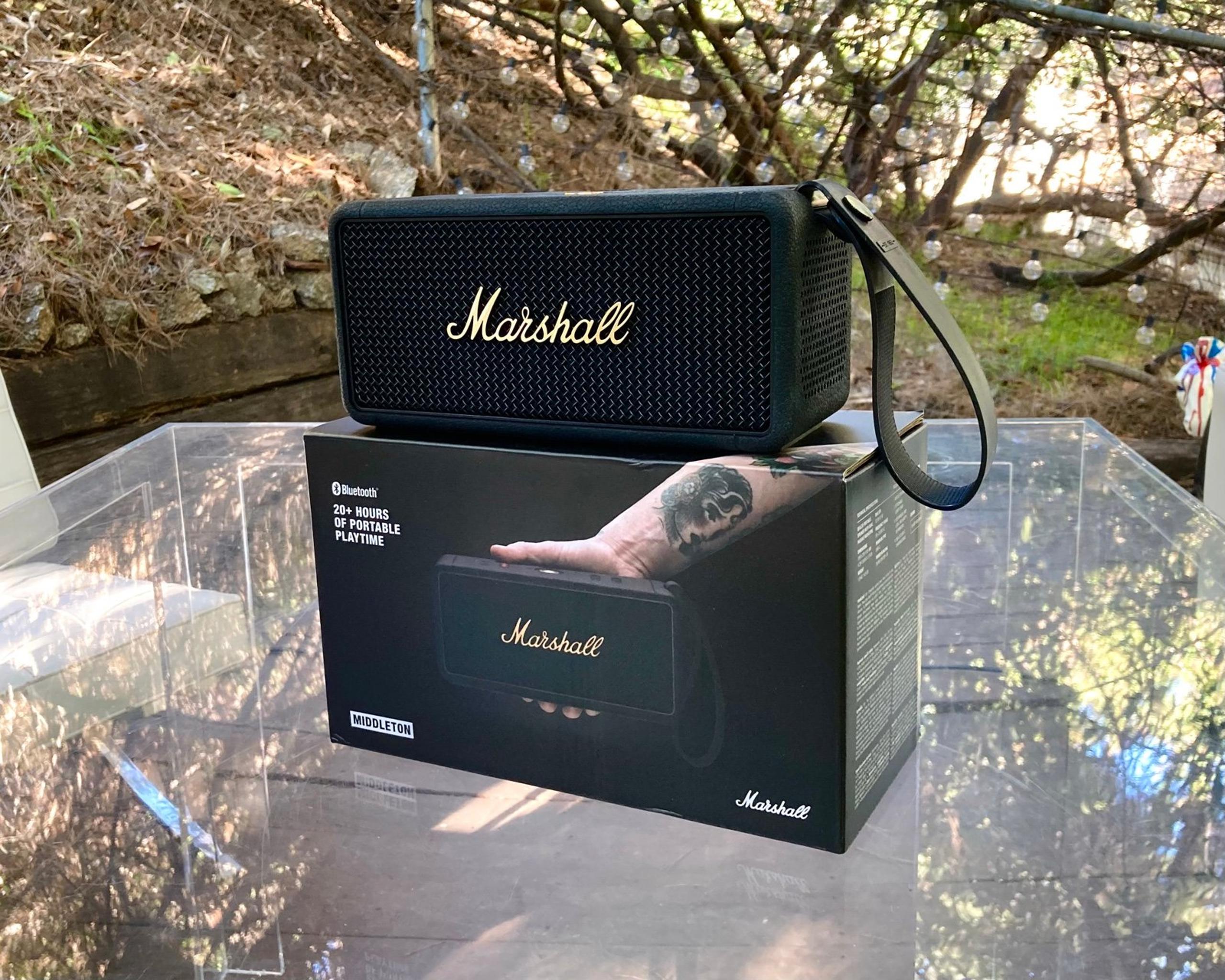 Marshall Middleton Portable Bluetooth speaker in Black Brass