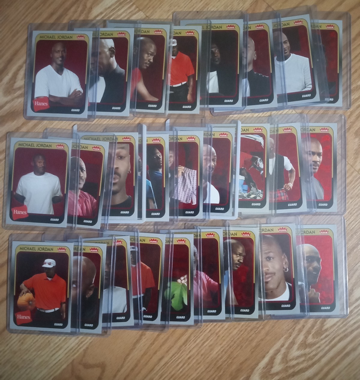 Michael Jordan red foil Hanes cards
