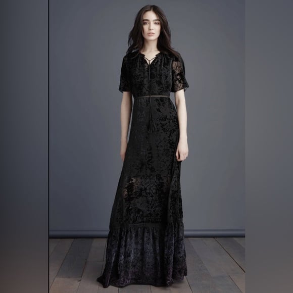 Elie Tahari Charlize Velvet Burnout Maxi Dress 6
