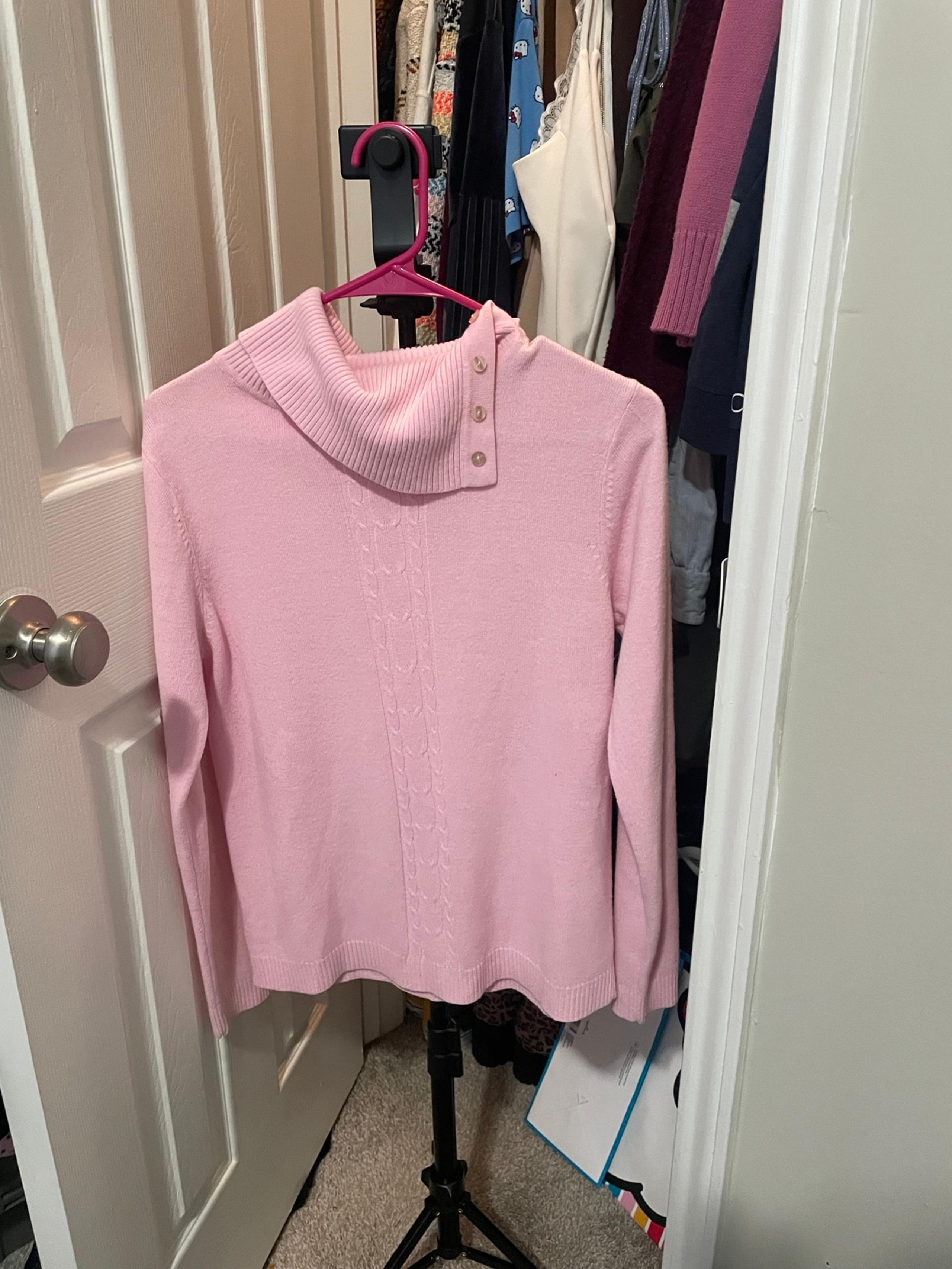 Pink cowl neck sweater