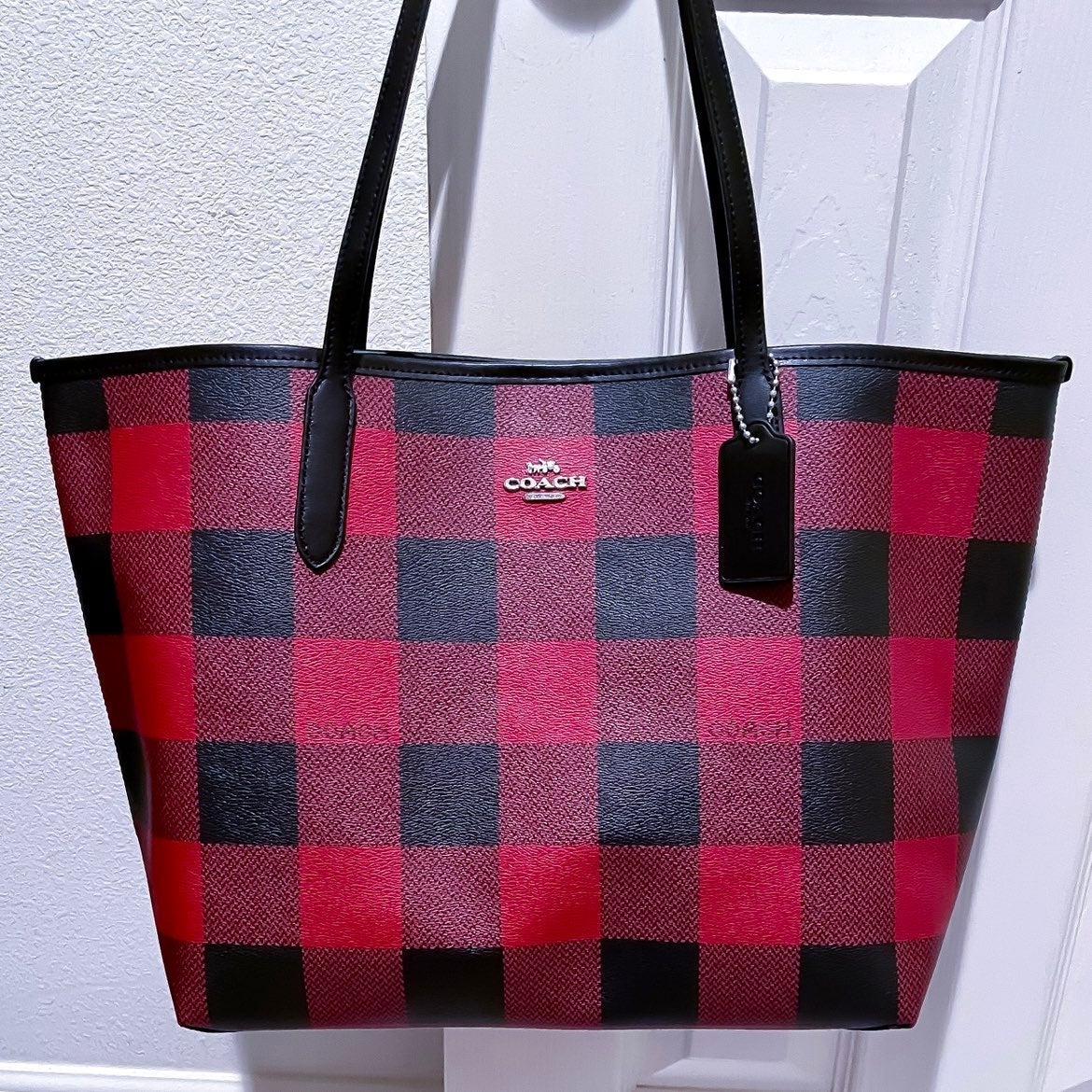 Coach Plaid Tote Bags | Mercari