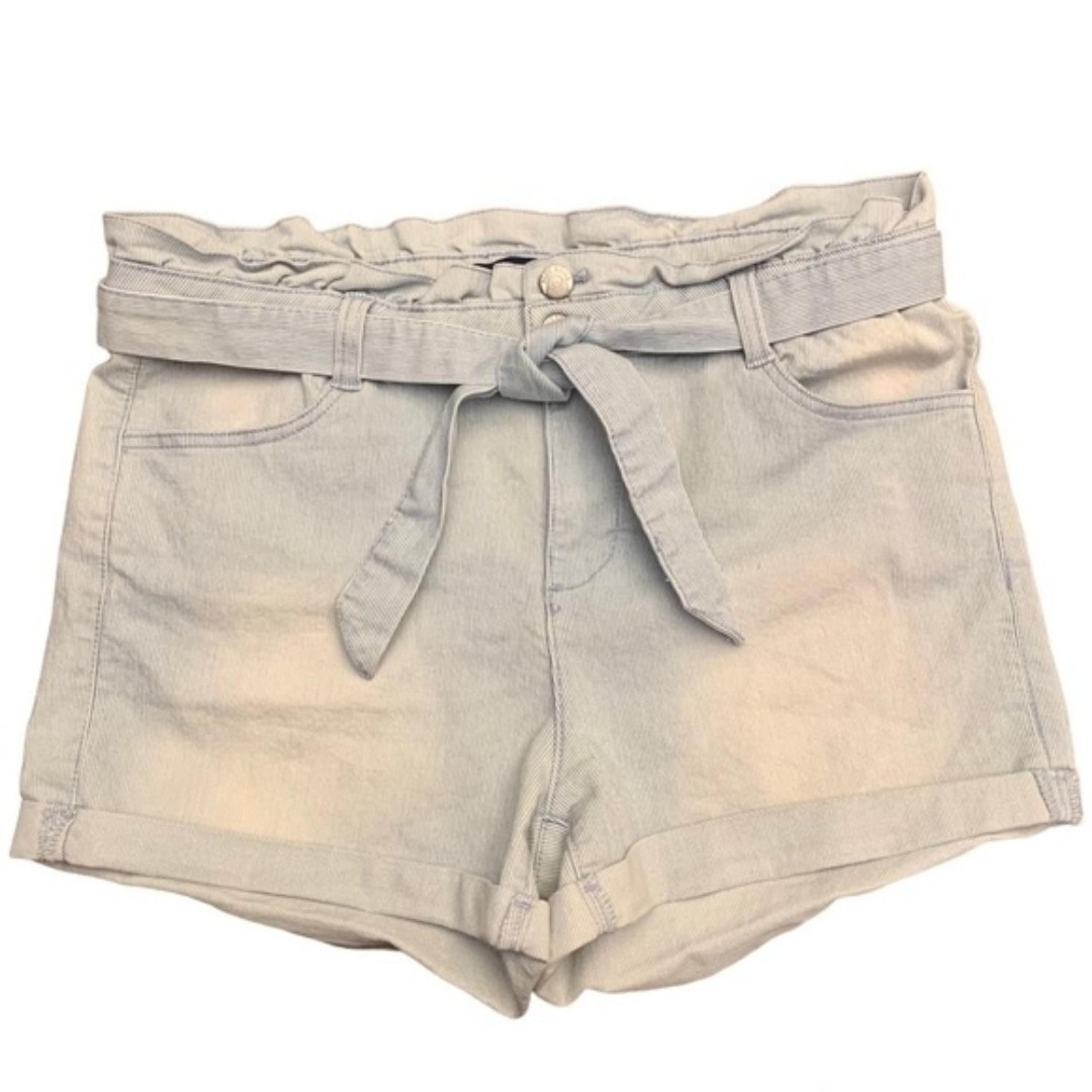 Blue Spice High Waisted blue jean shorts, with tie front belt. Size 9 Juniors