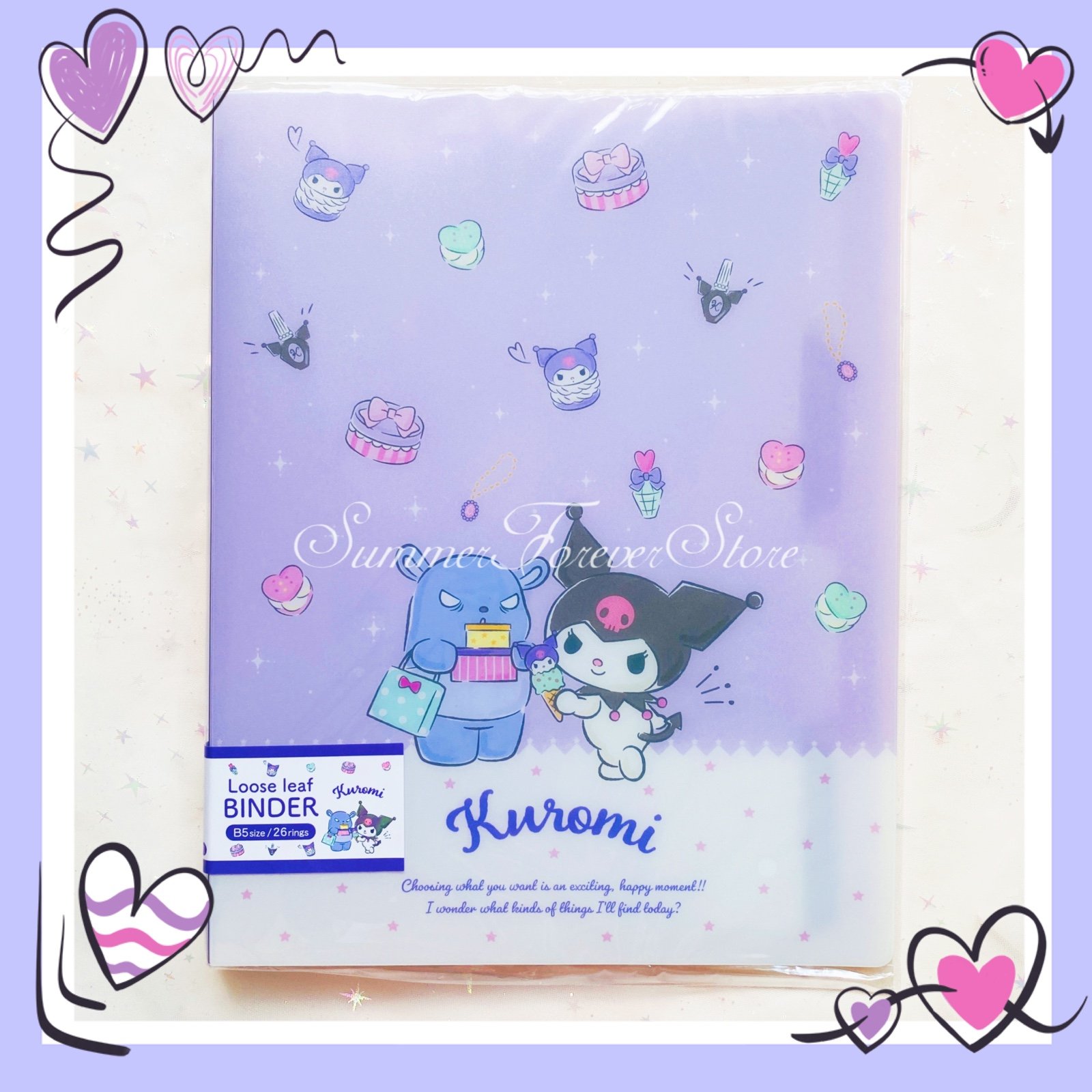 Kuromi B5 26-Rings Binder Notebook