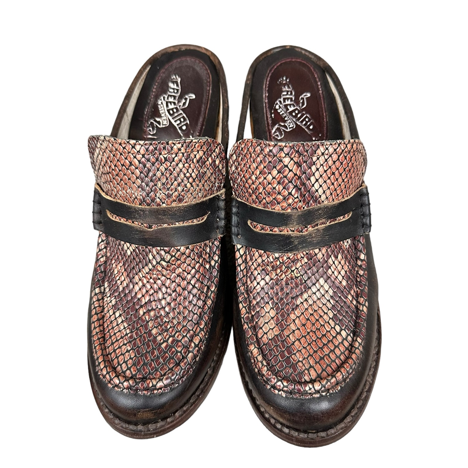 Freebird By Steven Size 8 Womens Brown Multi Collins Mules