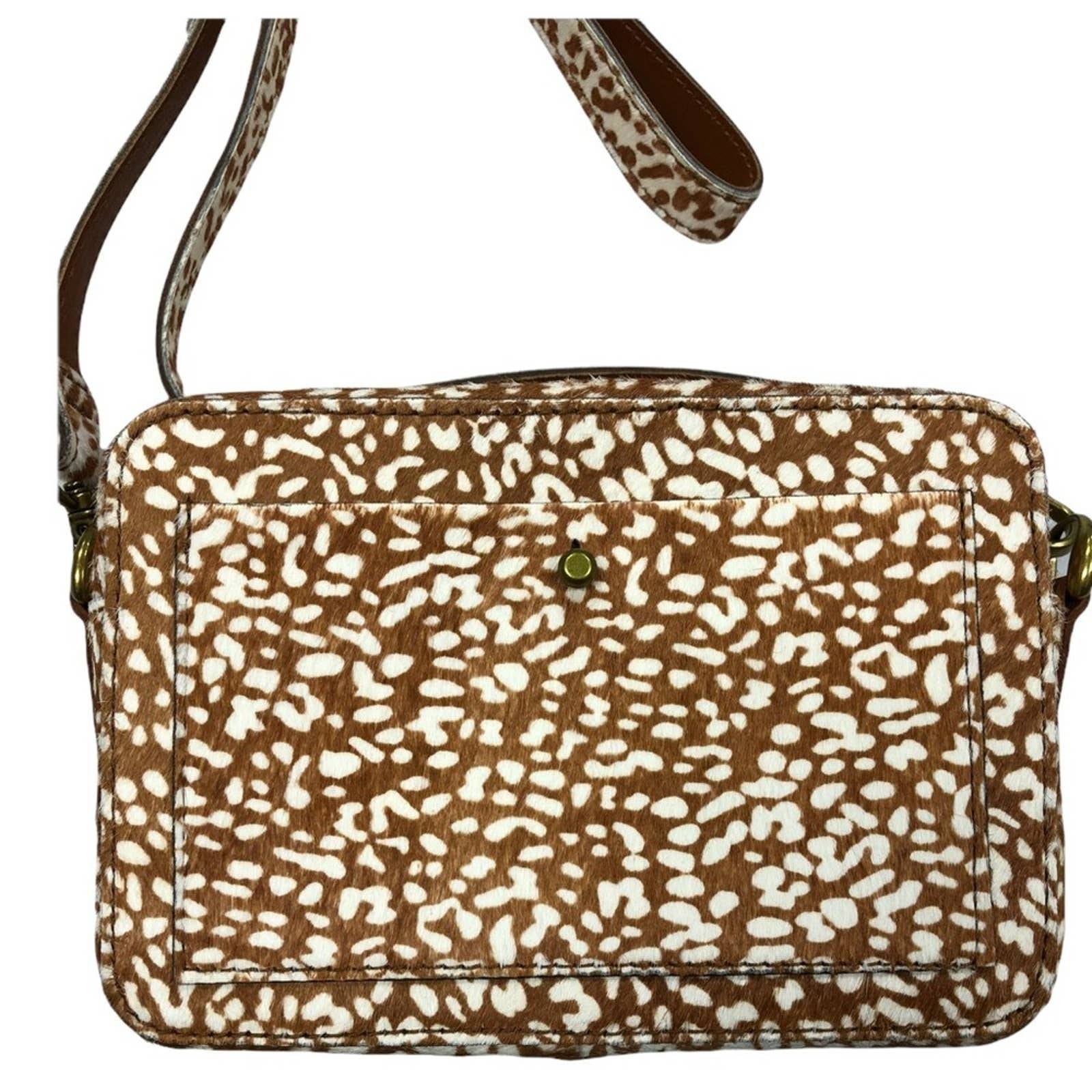 Madewell Transport Camera Bag Animal Spot Calf Hair Crossbody shops Handbag