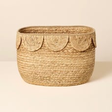 Hearth & Hand Magnolia Natural Woven Scalloped Storage Basket