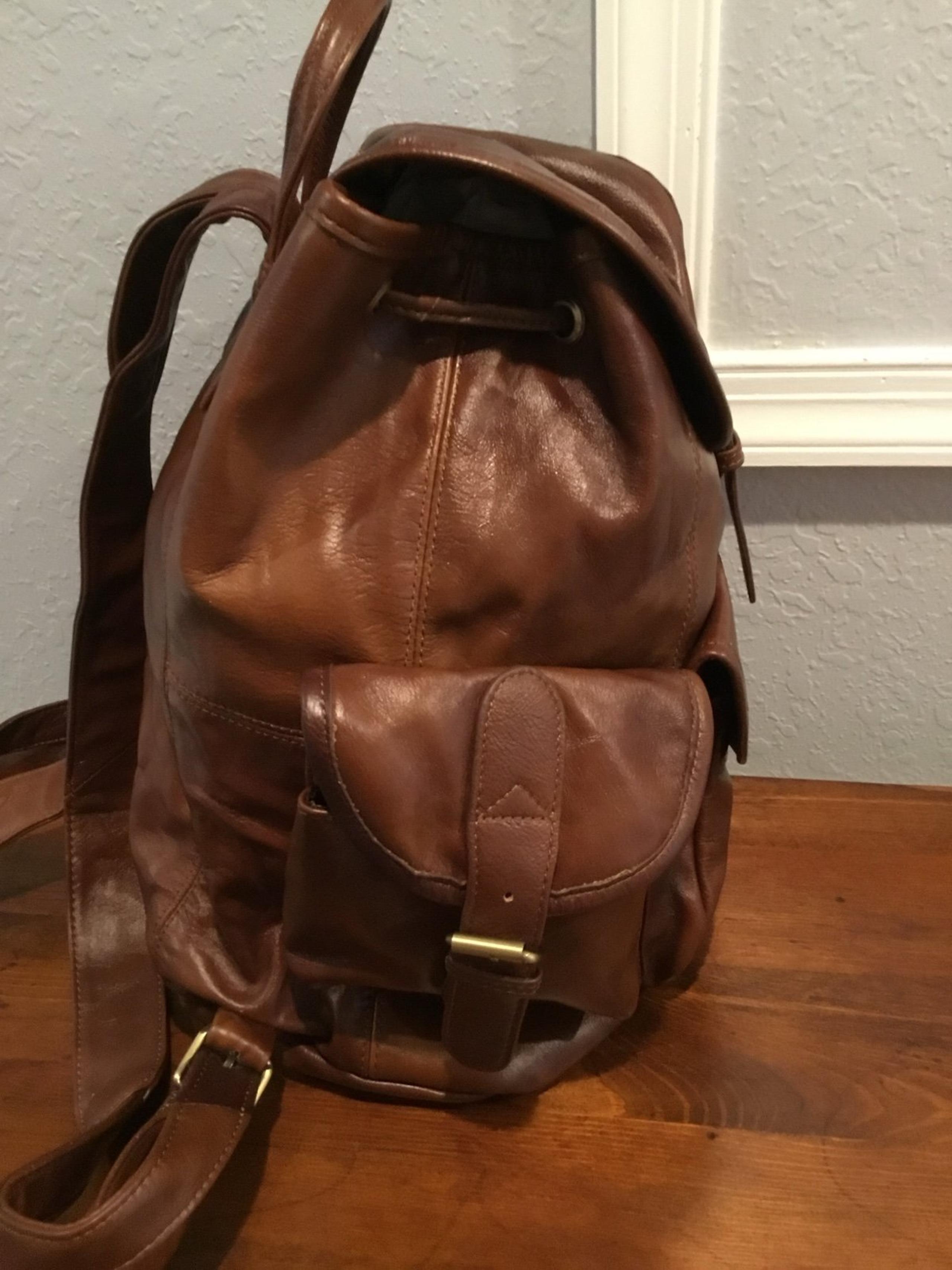 Leather knapsack  handbag Ameri Leather