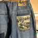 Vintage Raw Blue MLB patchwork denim