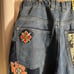 Vintage Raw Blue MLB patchwork denim
