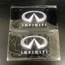 Infiniti Brand New Front Vanity Metal Plate Frame Holder (2 Pack)