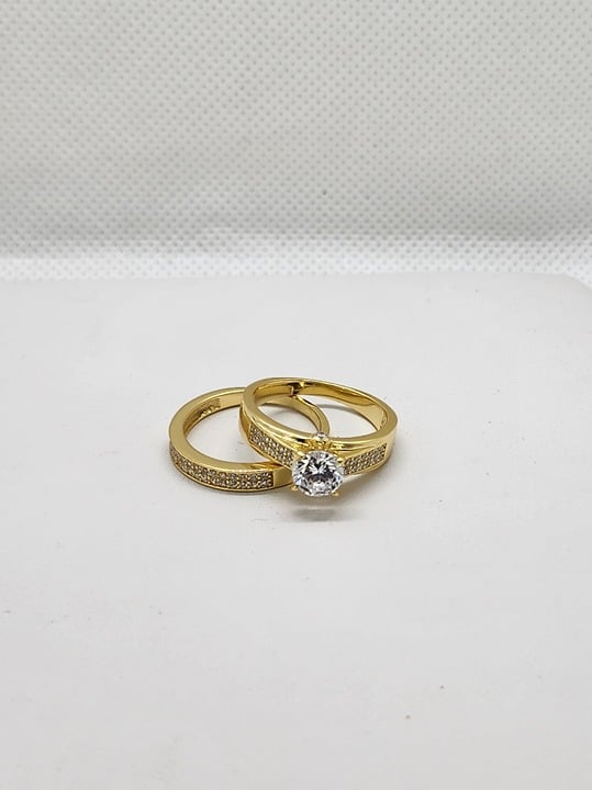 Brand New Sterling Silver 925 2 pcs Gold Ring