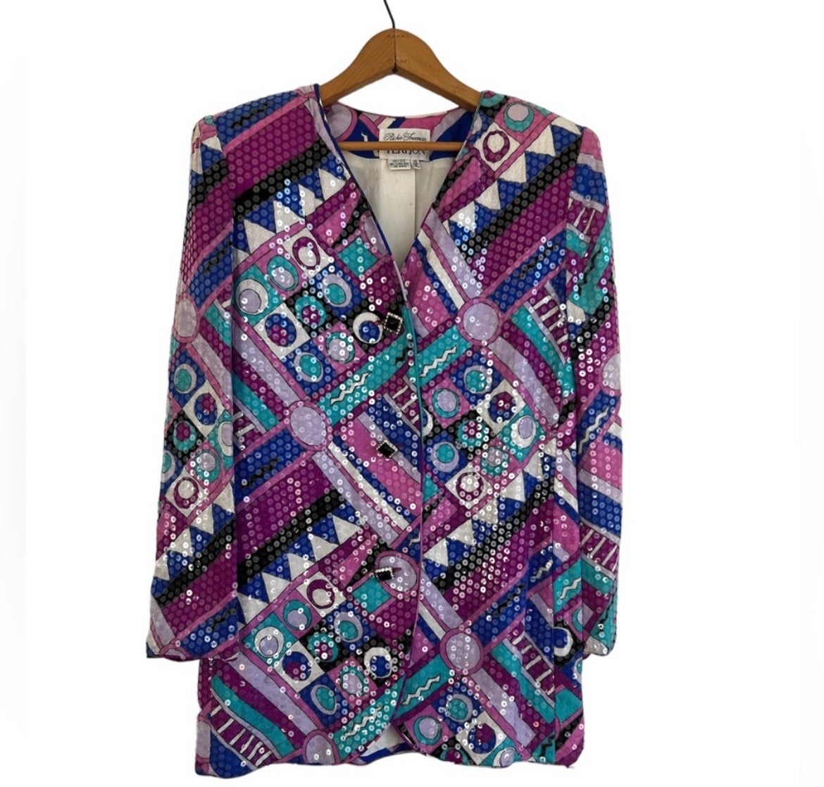 Vintage Rickie Freeman for Teri Jon Geometric Sequin Blazer