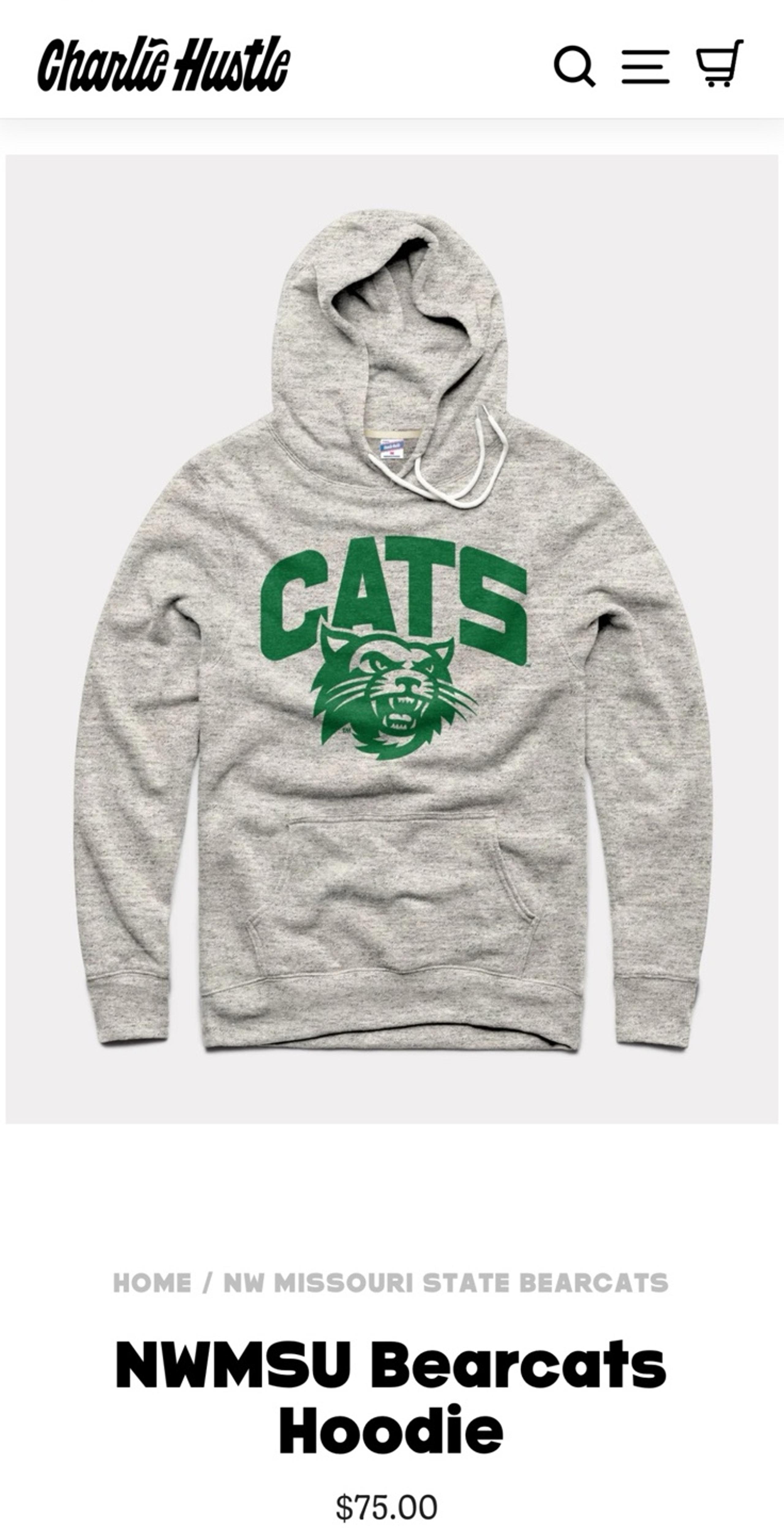 NMSU Hoodie 2XL Gray Northwest Missouri State University Bearcat Logo NWT Soft!