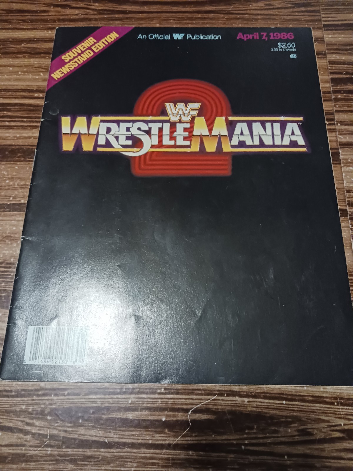 WWF WrestleMania 2 program souvenir autographed by Jesse Ventura