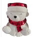 BATH AND BODY WORKS 2021 CHRISTMAS PEDESTAL SANTA BEAR 3 WICK CANDLE HOLDER NEW