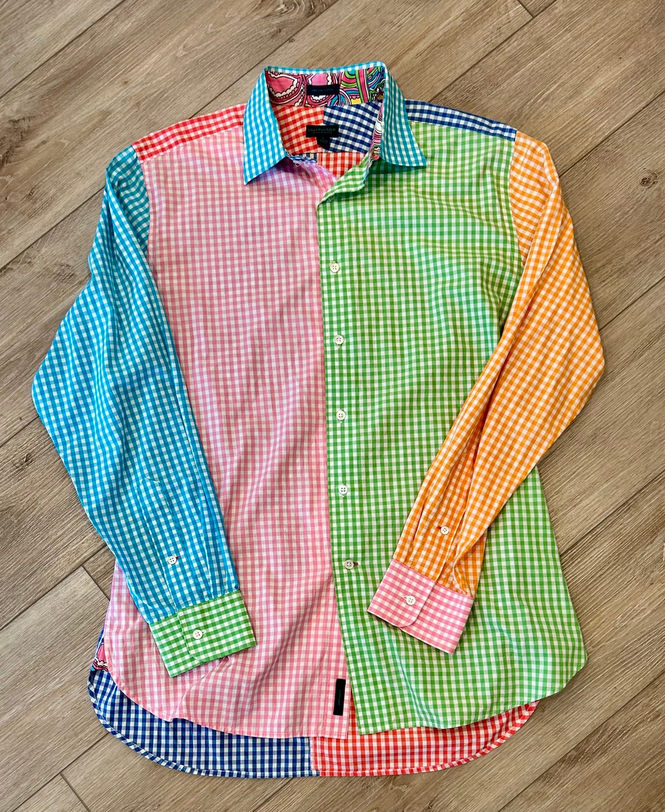RARE Lilly Pulitzer Gingham Wyeth L/S Button DownLong Sleeve