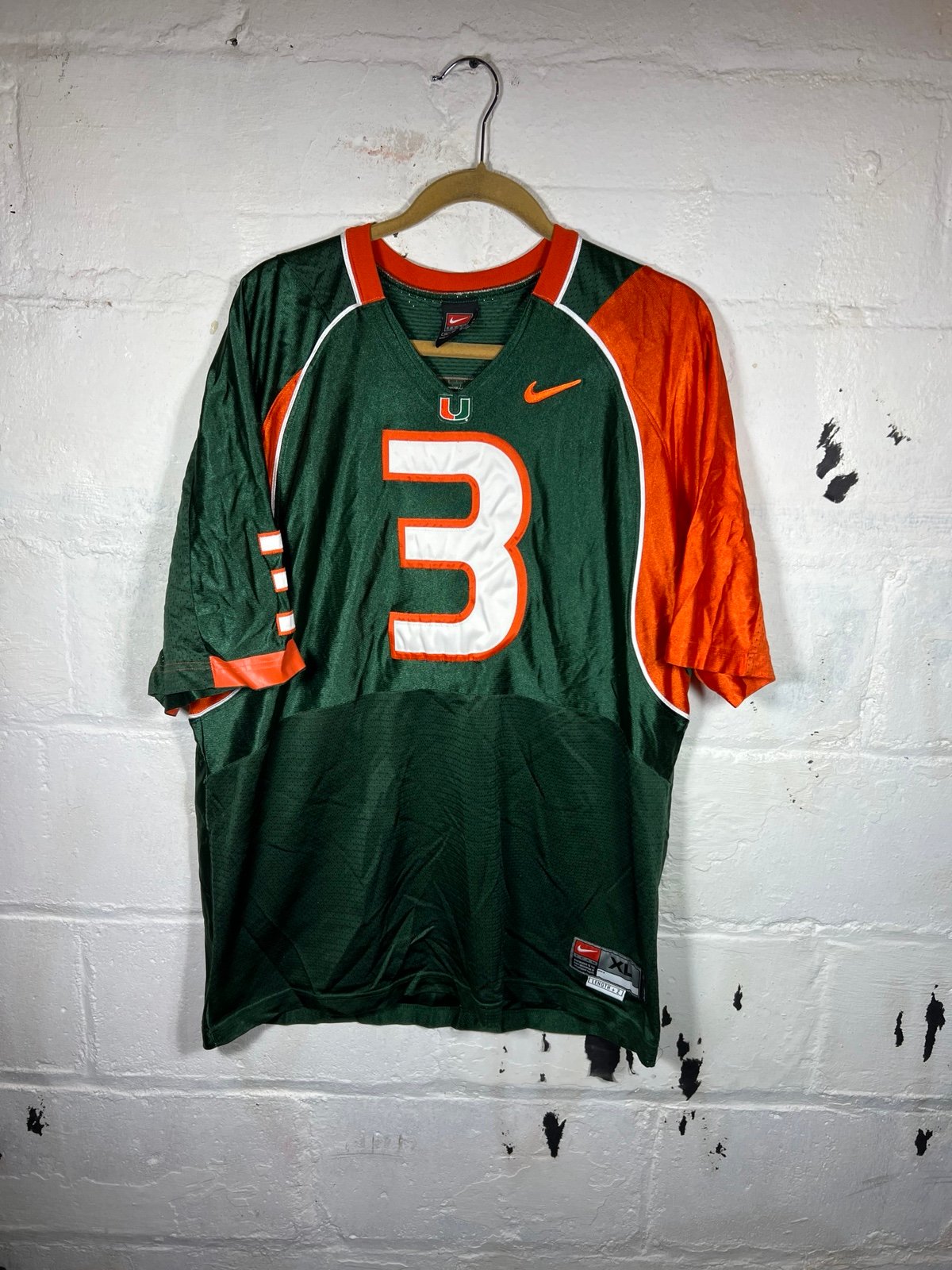 Vinatge Nike Team Miami Hurricanes Frank Gore #3 Home Green Jersey