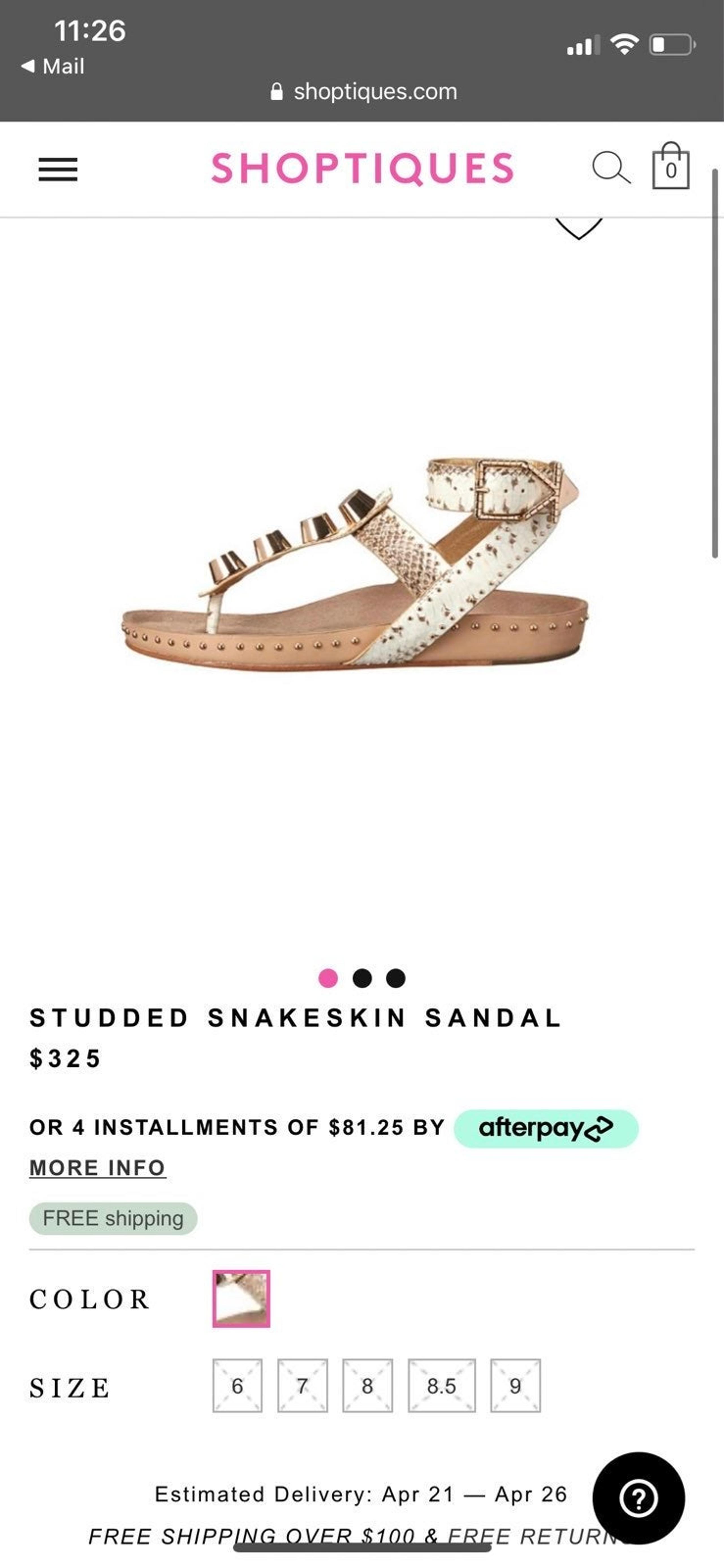 Ivy Kirzhner gold studded snakeskin sand