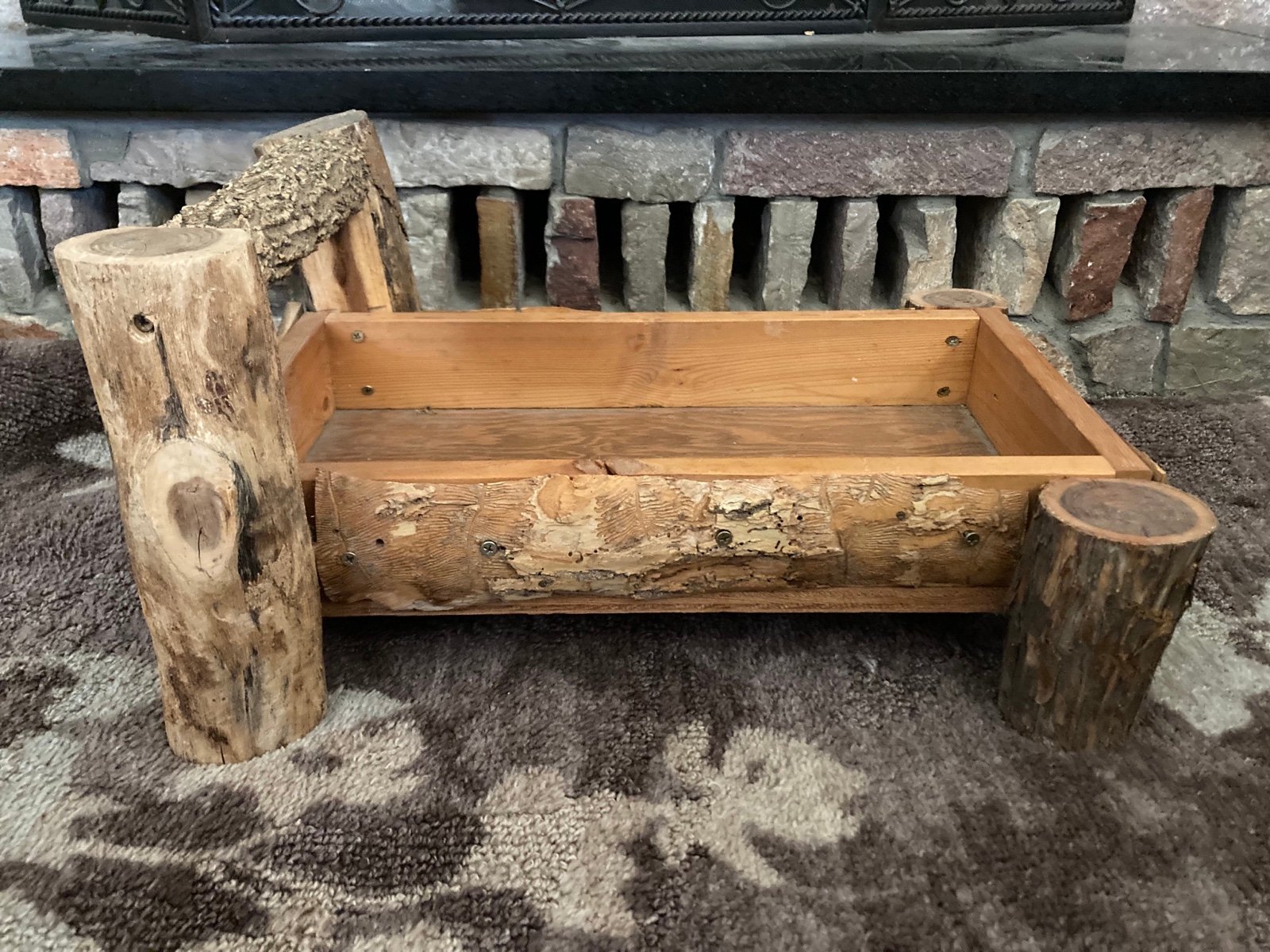 Rustic log Baby bed for photo shoots
