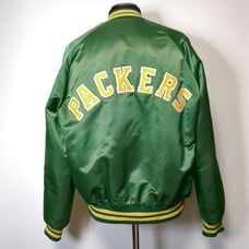 USA-made Packers Chalk Line Stadium Jacket M Quilted 90s