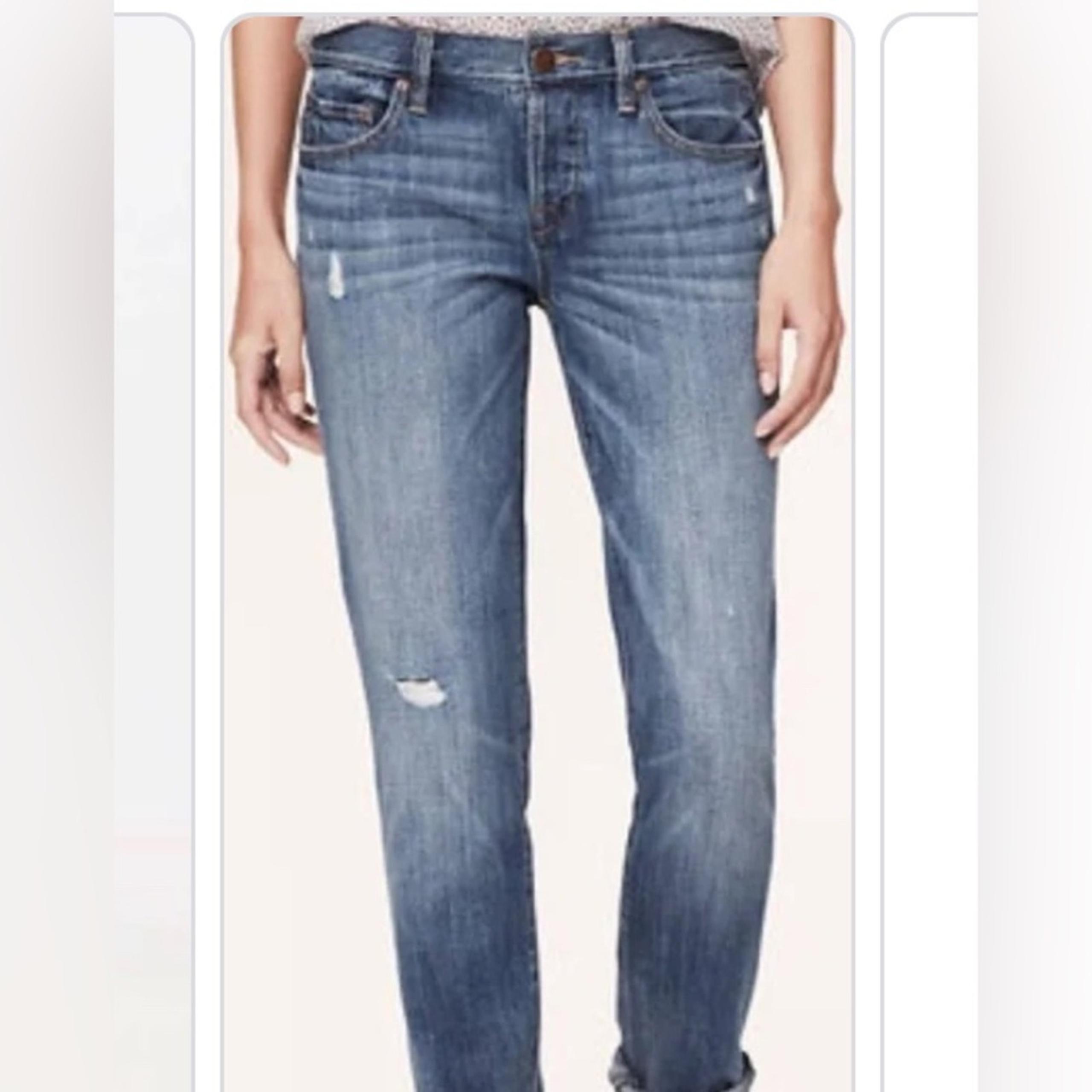 Loft Distressed Button Fly Boyfriend Jeans 4 / 27