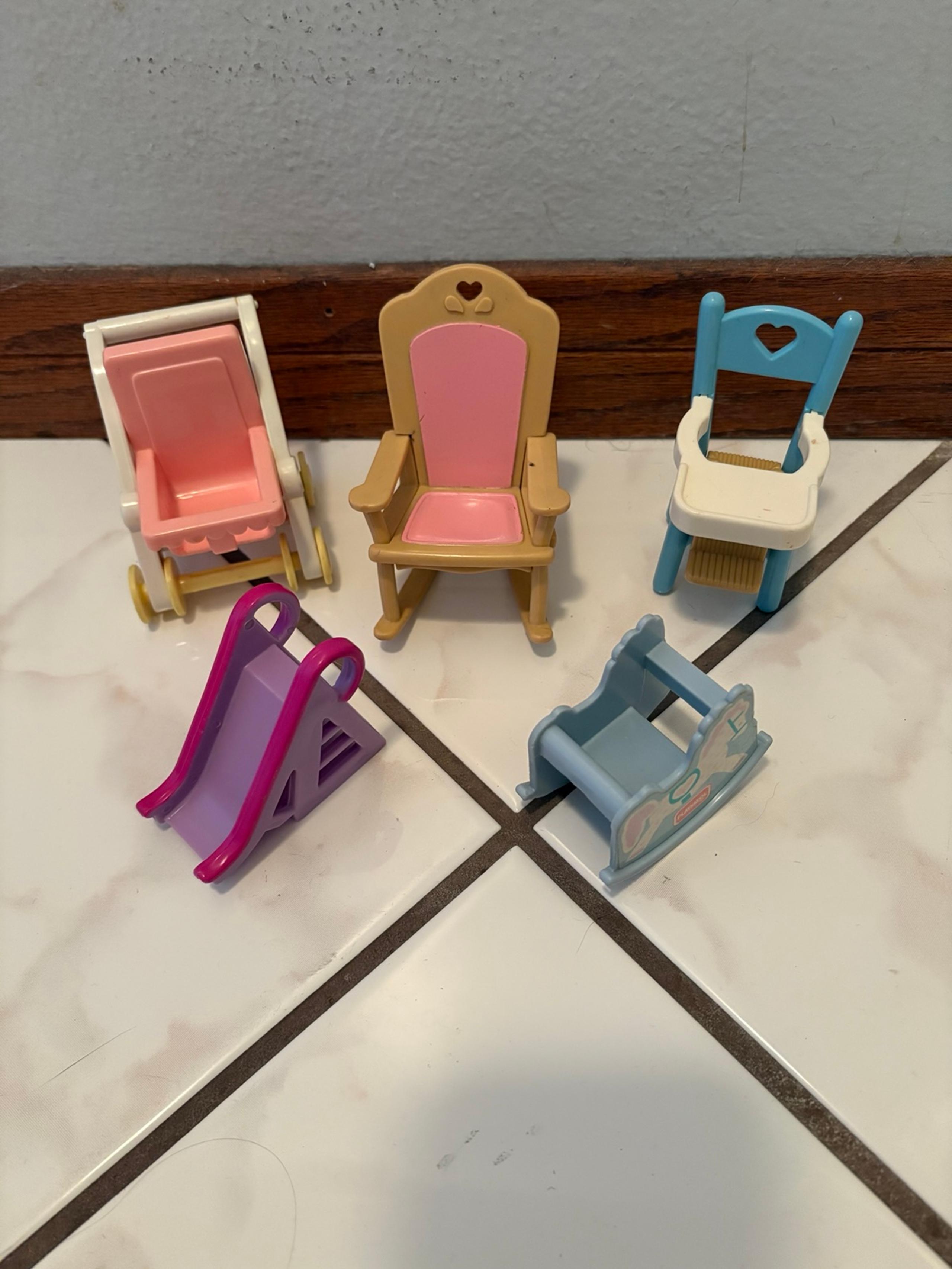 Fisher-Price Loving Family Dollhouse 5PC Replacement Nursery Furniture 1993