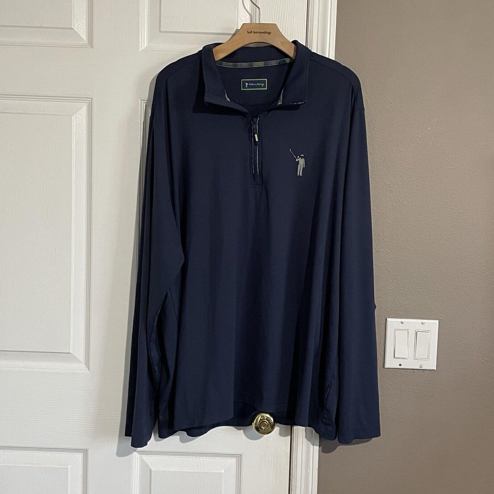 William Murray Pullover Men’s XXL Blue Performance Quarter Zip Long Sleeve Golf