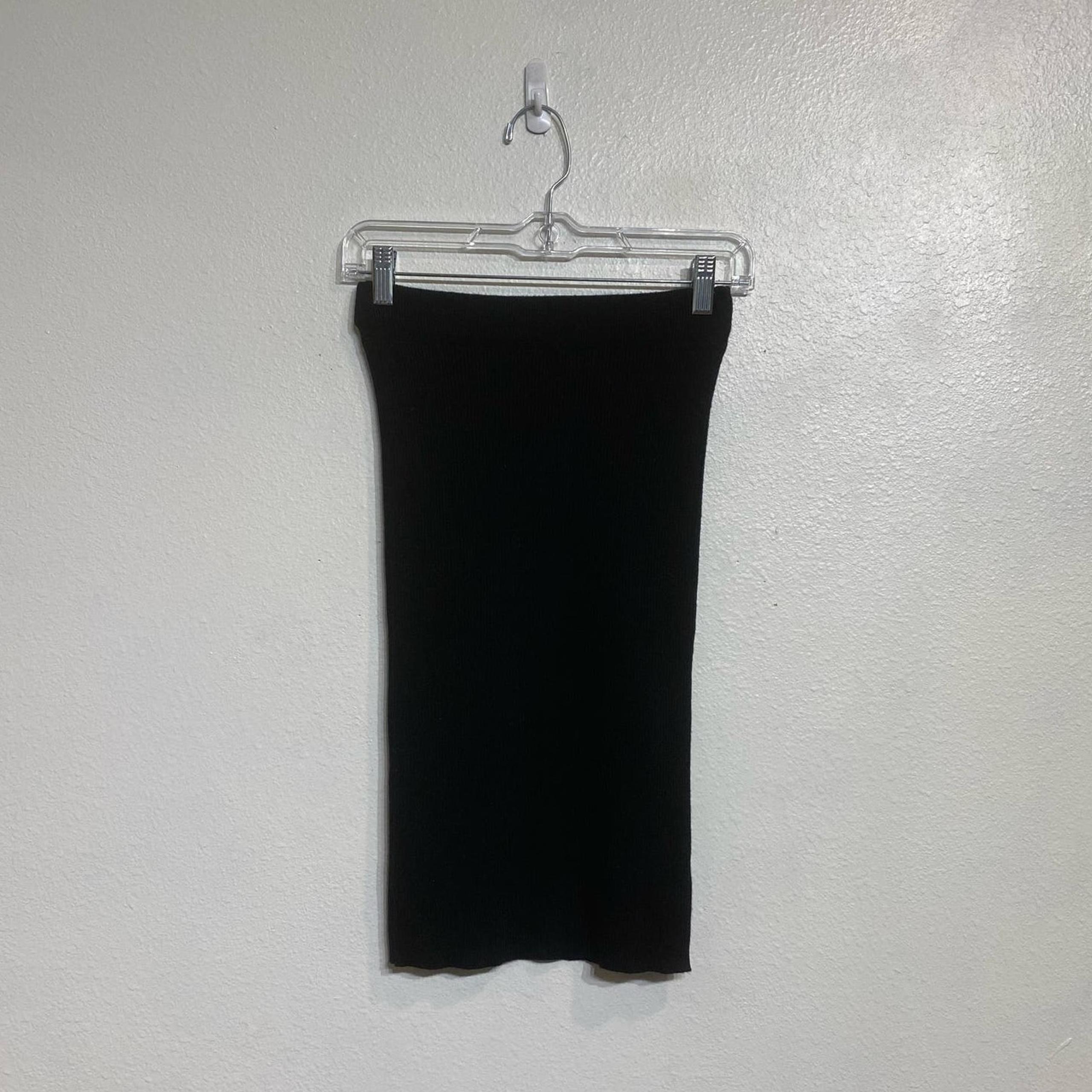 Double Zero Black Ribbed Midi Bodycon Skirt Sz S
