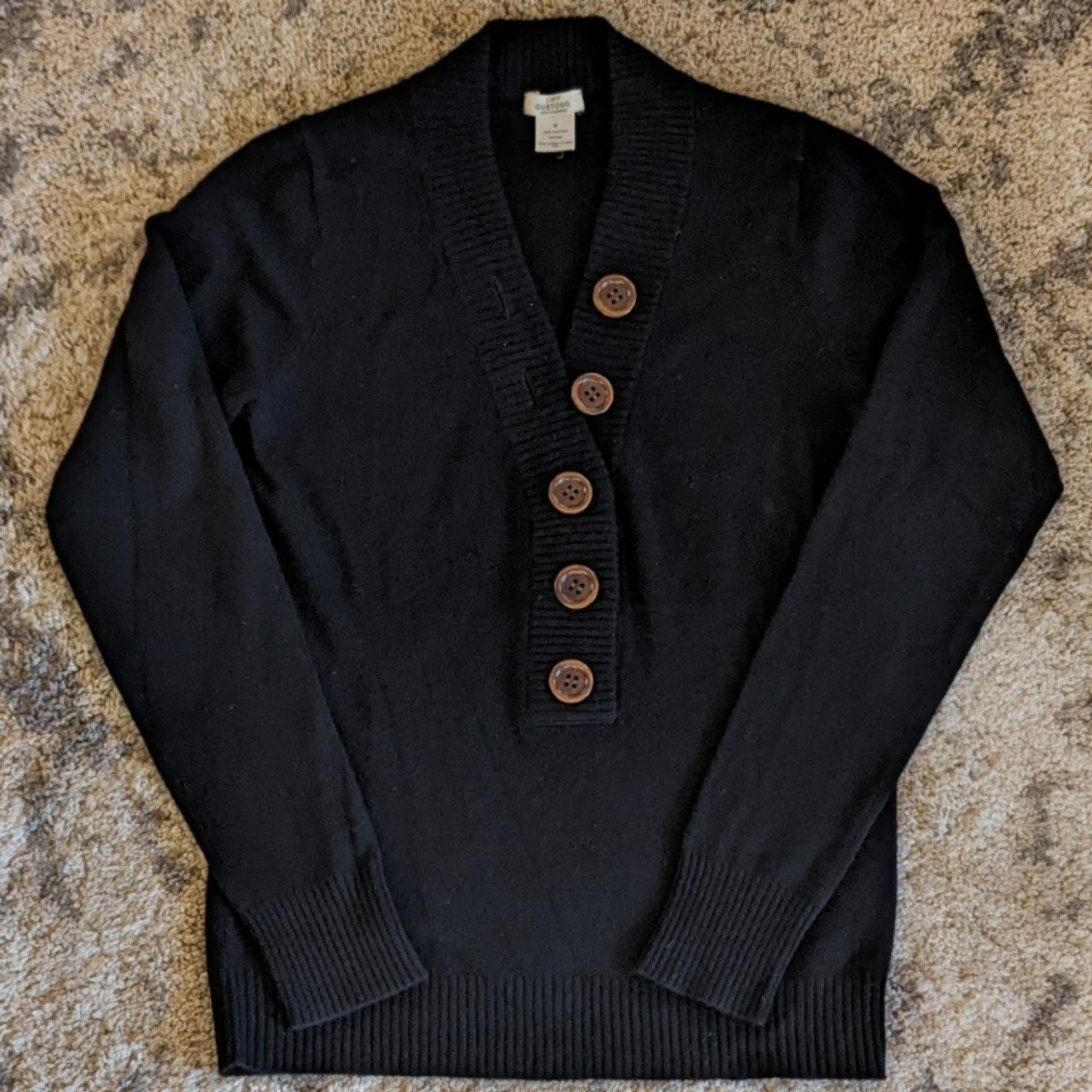 J.Crew Gustoso 100% Cashmere Sweater, Black, Size Medium