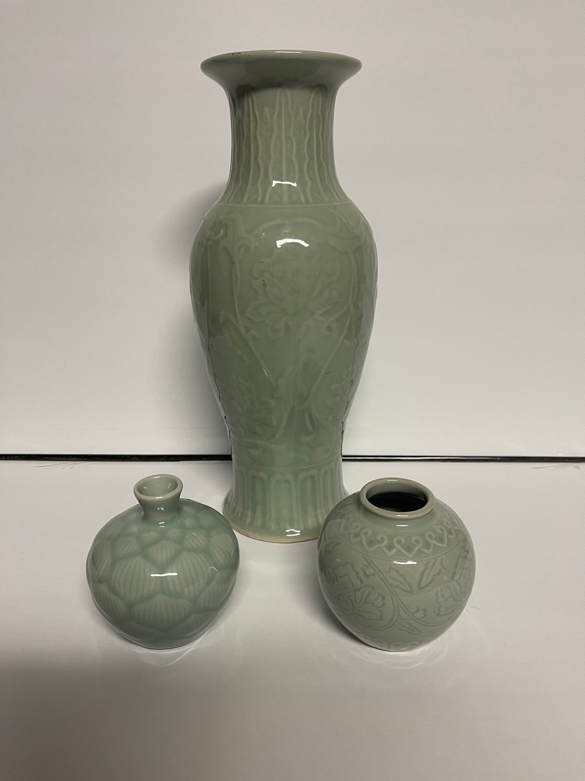 Vintage celadon vases