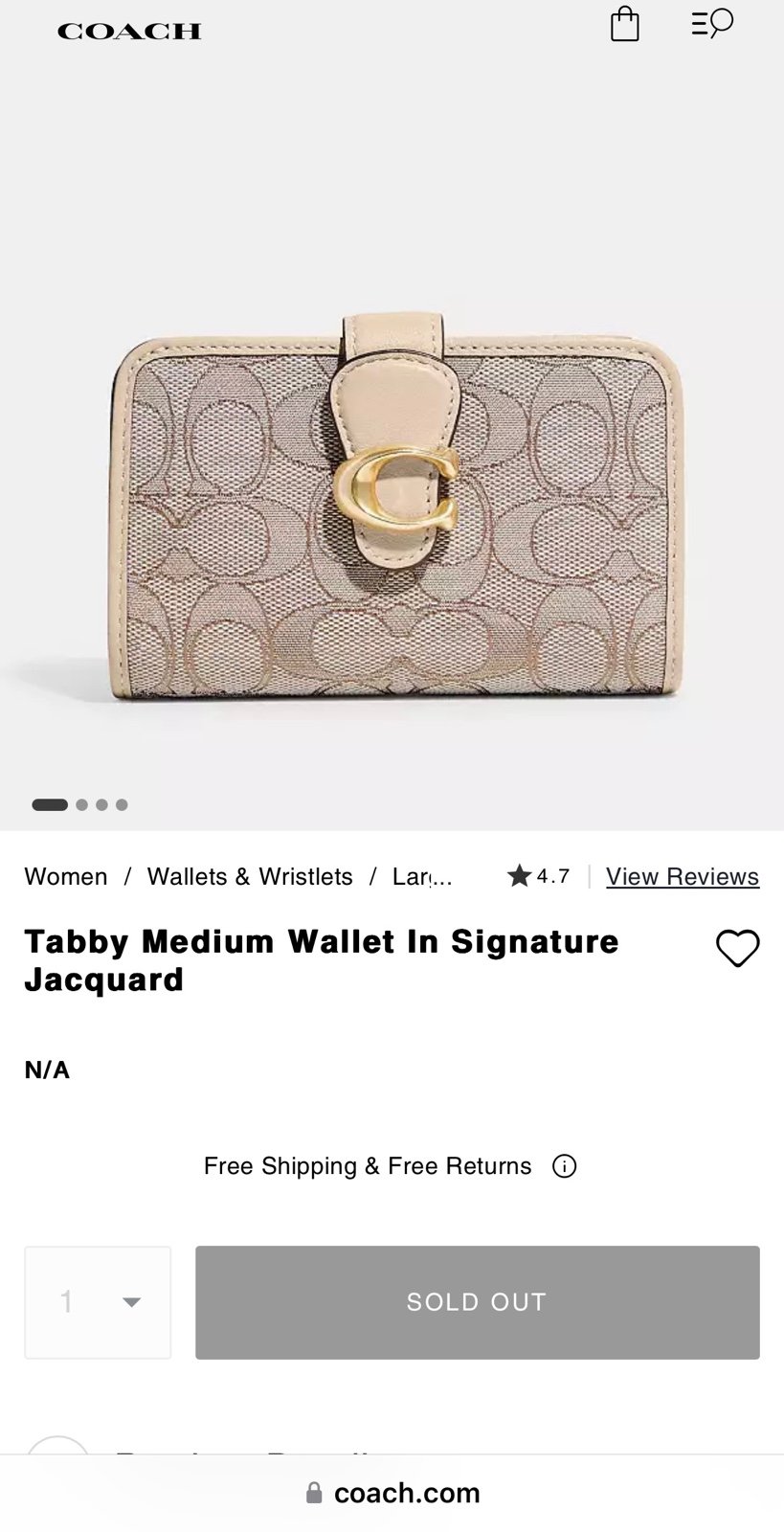 Coach Tabby Medium Wallet In Signature Jacquard