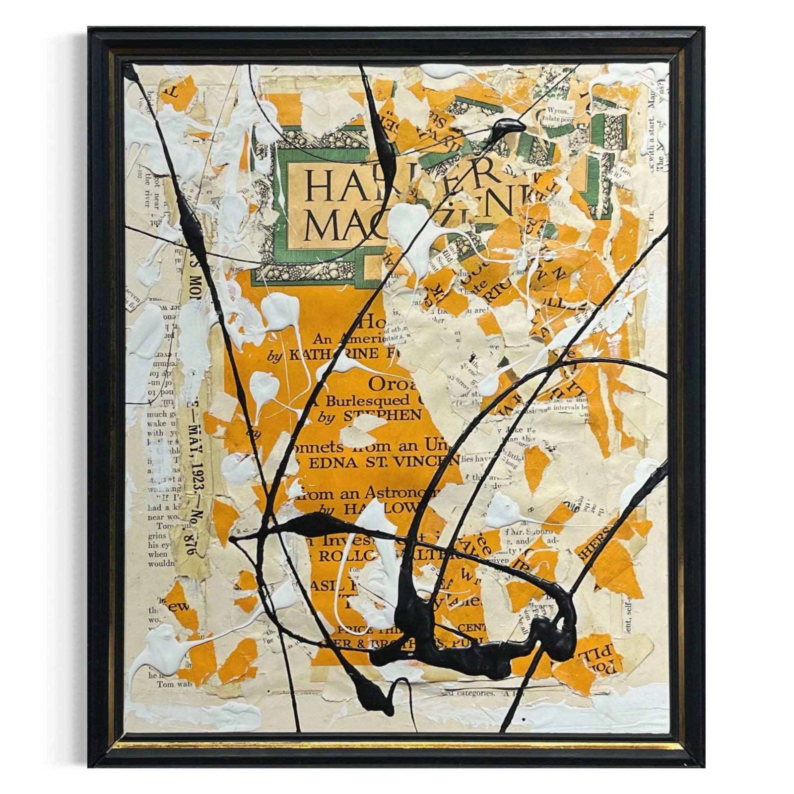 Original Framed Mixed Media Art Collage 10x12 May 1923 Harper's Magazine