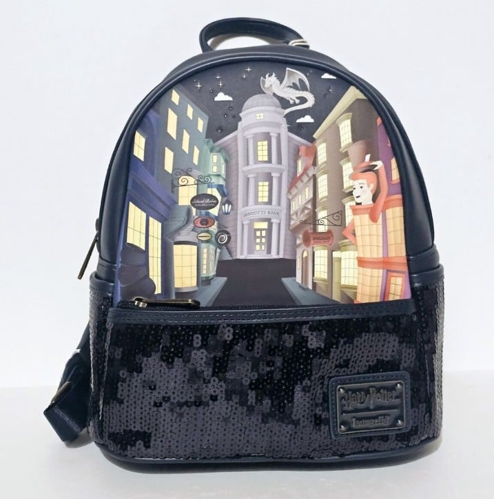 Loungefly Mini Backpack Harry Potter Diagon Alley Sequin Mini Backpack NWT
