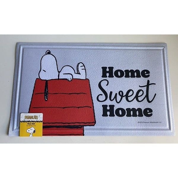 Peanuts Snoopy Outdoor Rubber Door Mat Rug 18X30” Home Sweet Home Doghouse NEW