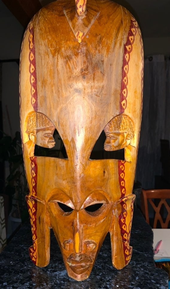 hand carved wood mask