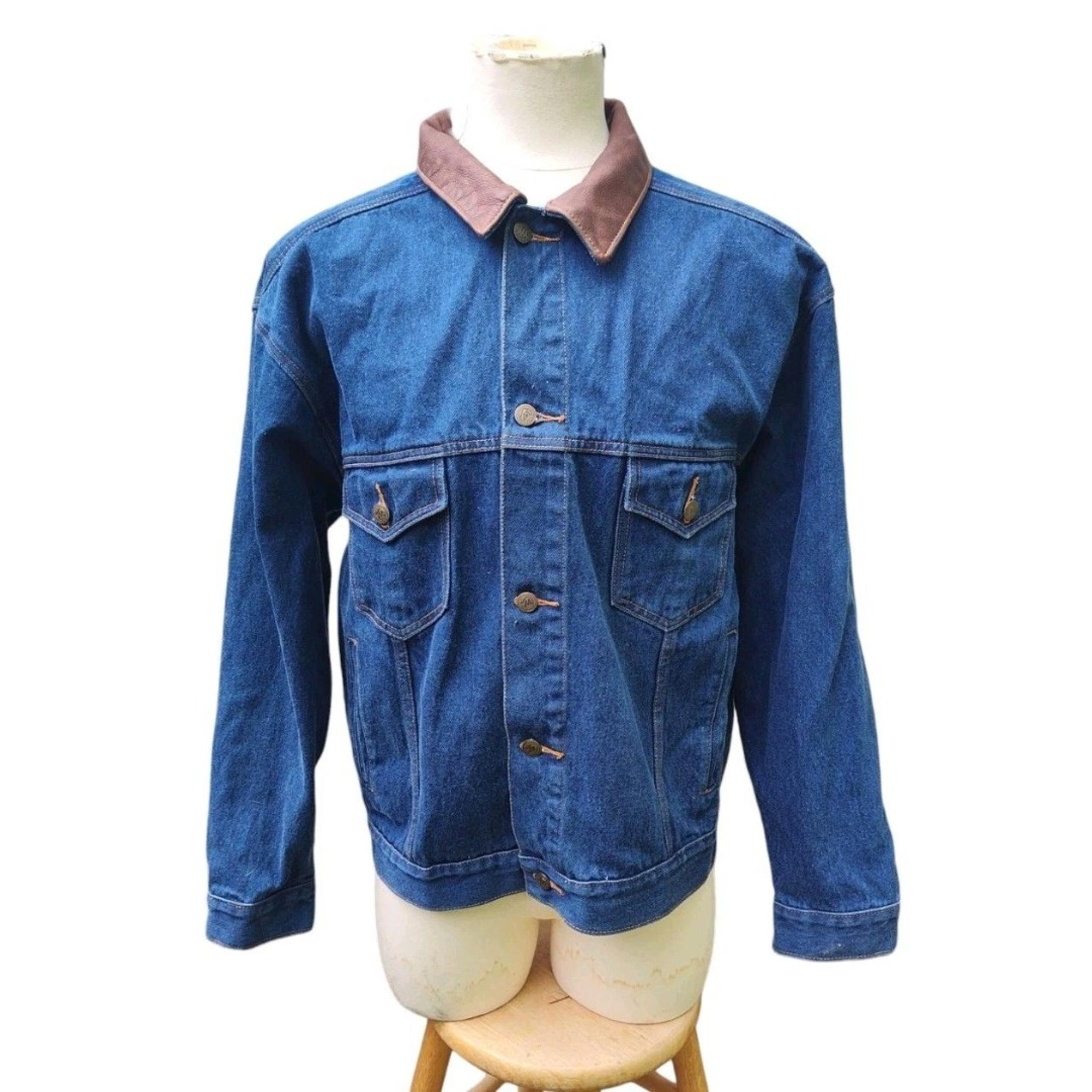 Marlboro Country Store Denim Jacket Size Large Blue Mens Vintage