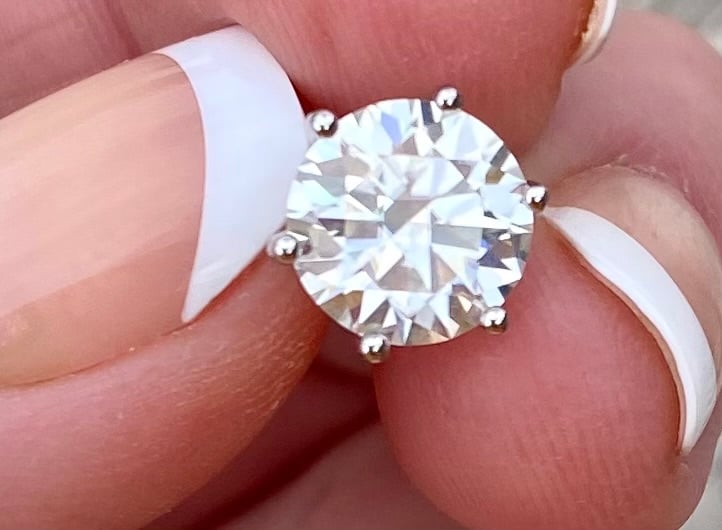 Moissanite earrings 4ct 2 carats each huge