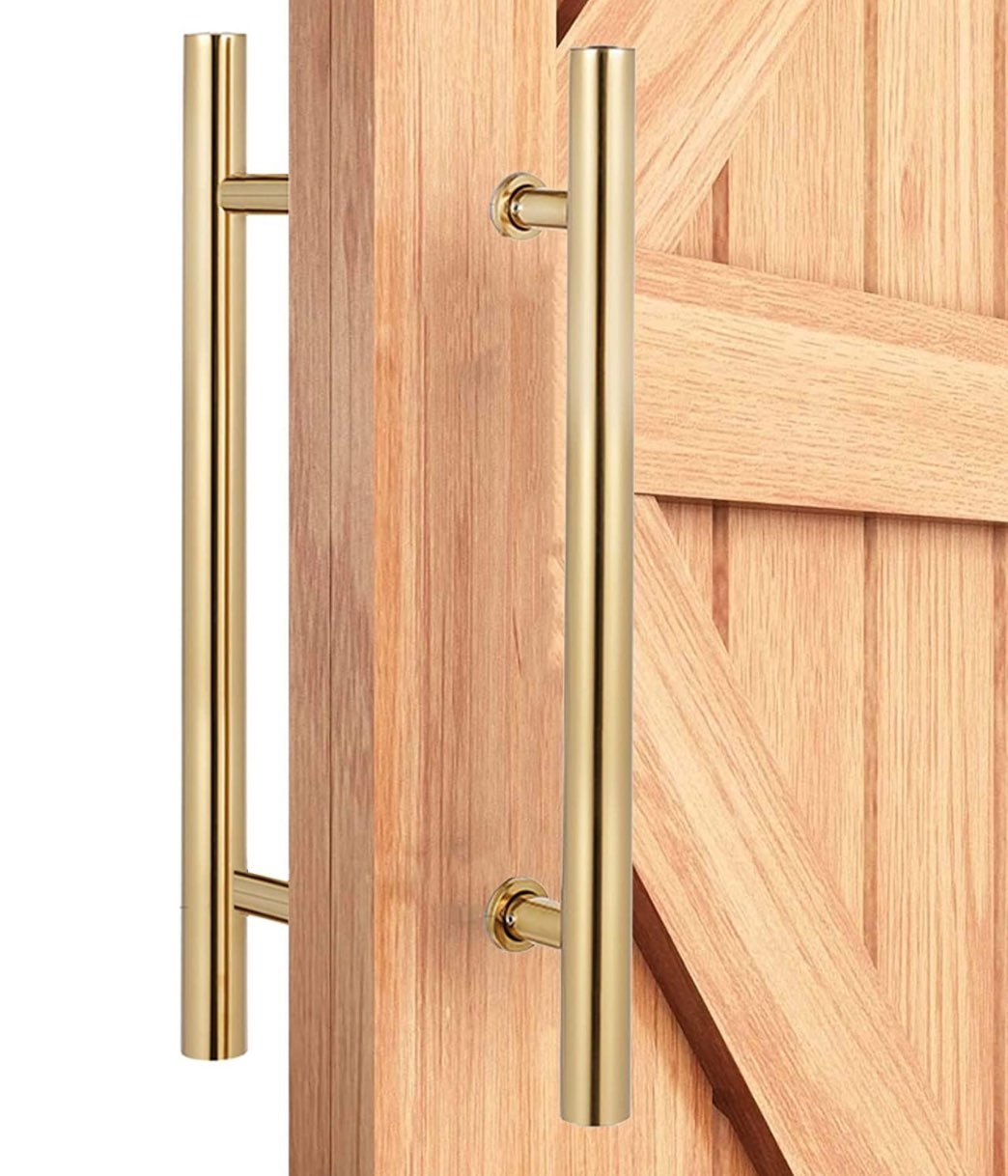 Polished Gold 31.5 Barn Door Pull Handle Set (3)